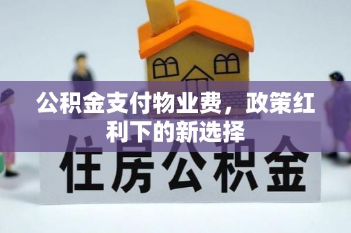 永福公积金支付物业费，政策红利下的新选择